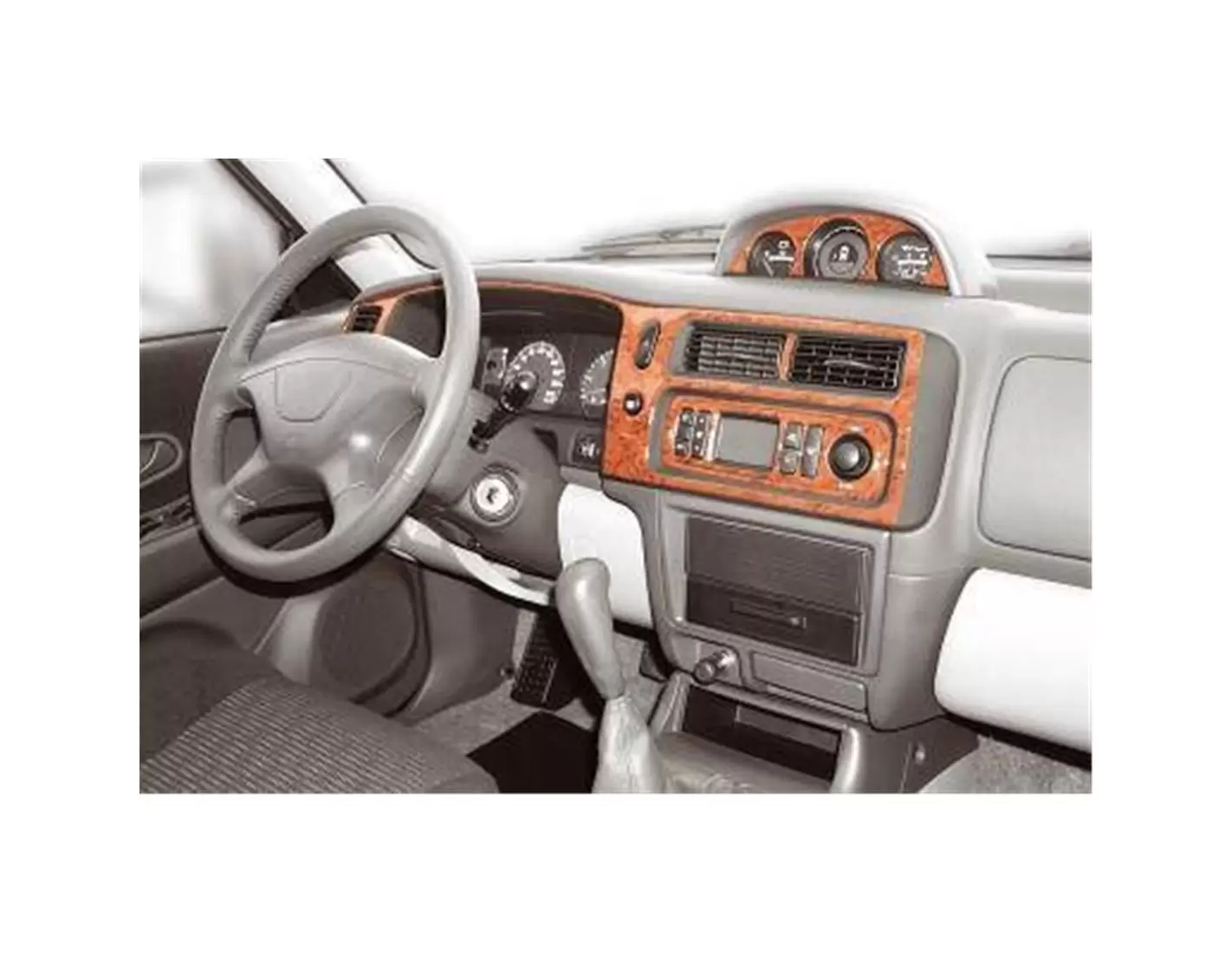 Mitsubishi Pajero Sport 05.2002 3M 3D Interior Dashboard Trim Kit Dash Trim Dekor 9-Parts