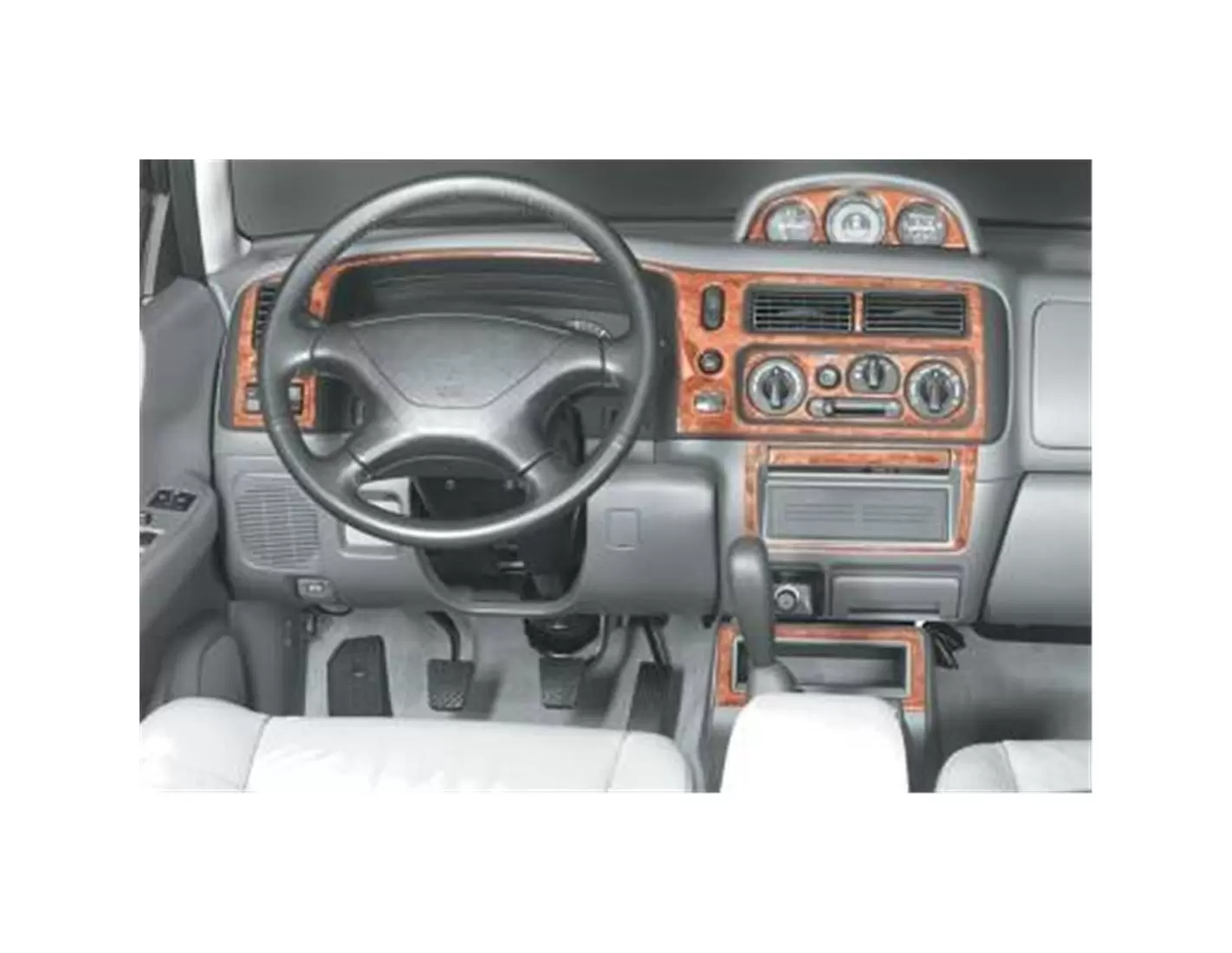 Mitsubishi Pajero Sport 11.98-04.02 3M 3D Interior Dashboard Trim Kit Dash Trim Dekor 12-Parts