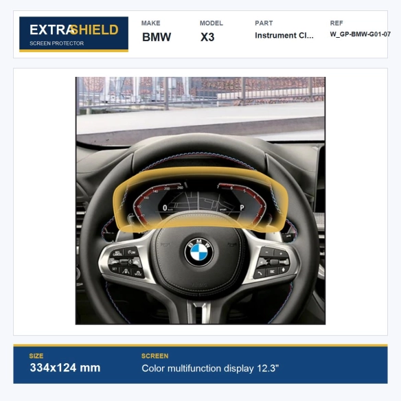 BMW X3 Instrument Cluster ExtraShield Screen Protector