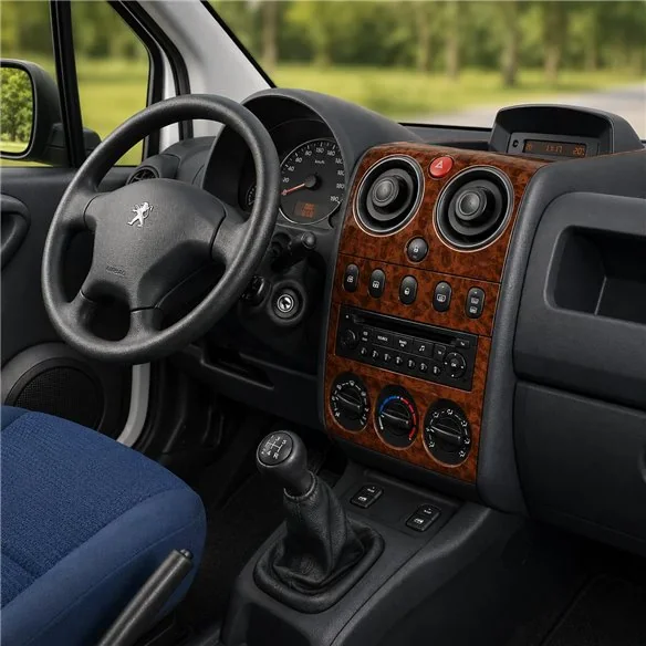 Peugeot Partner 2002-2008 3D dashboard trim kit, 11 parts