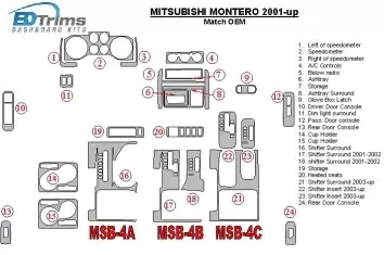 Mitsubishi Pajero/Montero 2000-2006 OEM Compliance Interior BD Dash Trim Kit