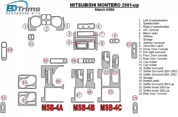 Mitsubishi Pajero/Montero 2000-2006 OEM Compliance Interior BD Dash Trim Kit