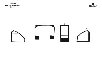 Mitsubishi Safir 01.2011 3M 3D Interior Dashboard Trim Kit Dash Trim Dekor 4-Parts