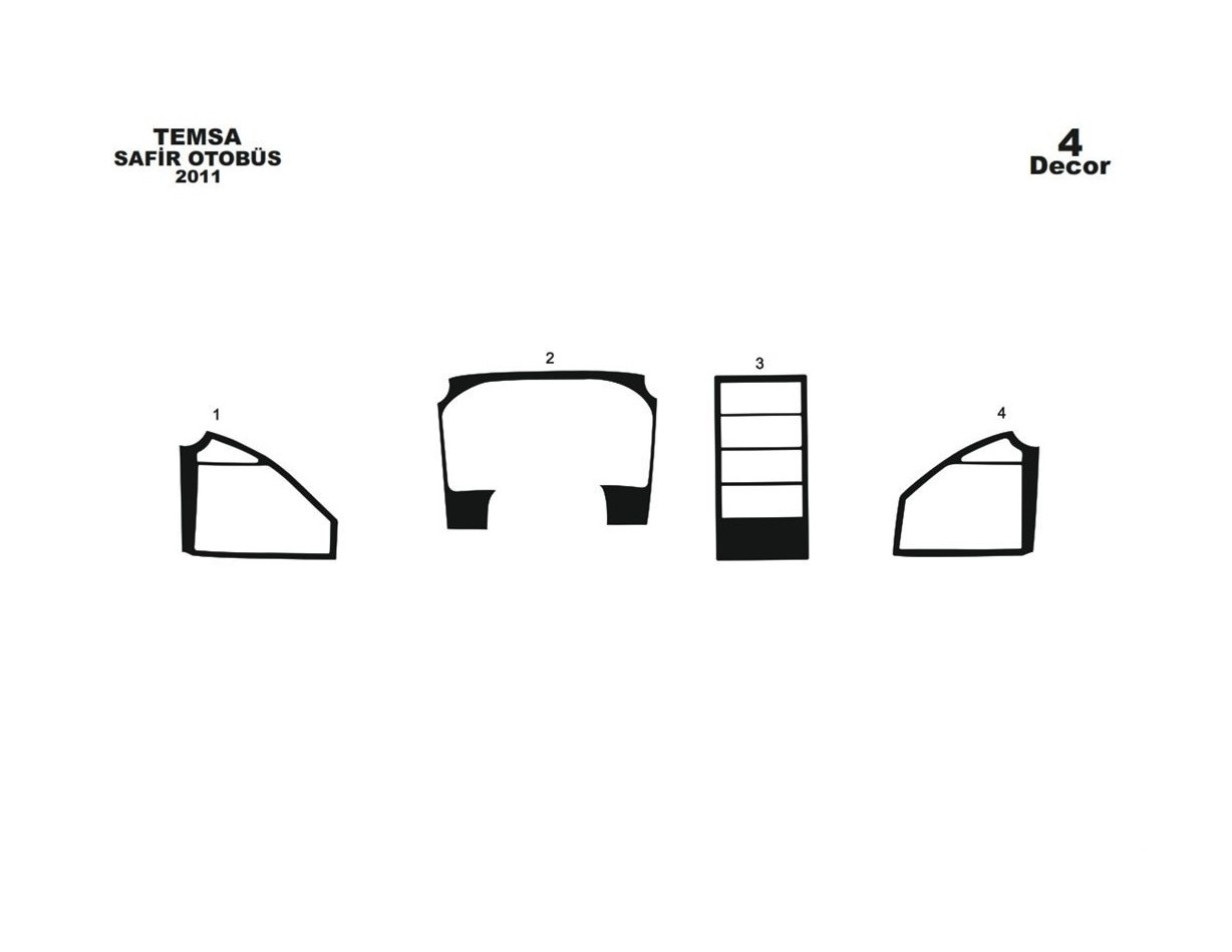 Mitsubishi Safir 01.2011 3D Decor de carlinga su interior del coche 4-Partes