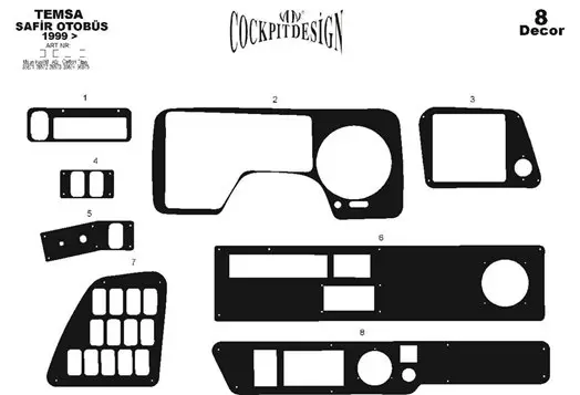 Mitsubishi Safir 99-12.10 Mittelkonsole Armaturendekor Cockpit Dekor 8-Teilige - 1- Cockpit Dekor Innenraum