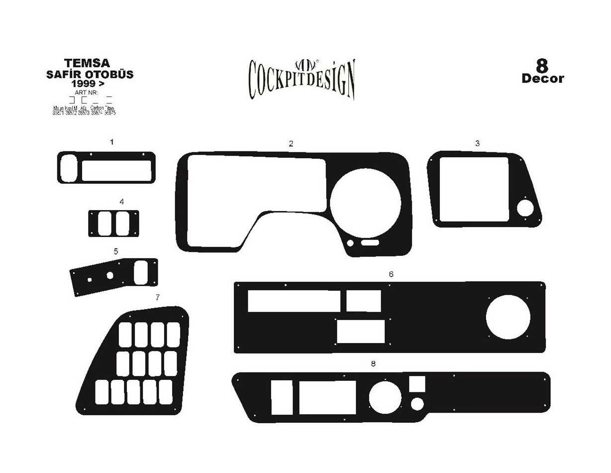 Mitsubishi Safir 01.99-12.10 3D Decor de carlinga su interior del coche 8-Partes
