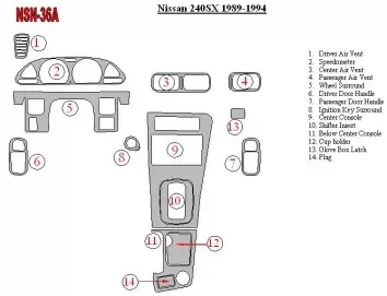 Nissan 240SX 1989-1994 Full Set Decor de carlinga su interior