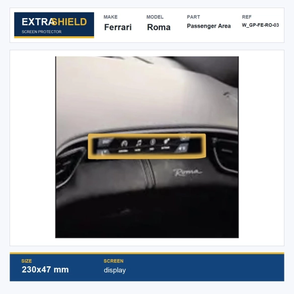 Ferrari Roma Passenger Area ExtraShield Screen Protector