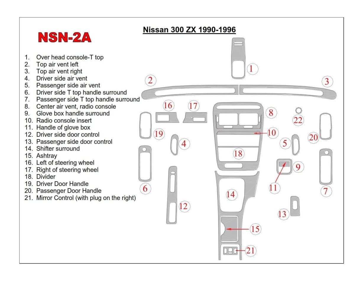 Nissan 300ZX 1990-1996 Basic Set Interior BD Dash Trim Kit