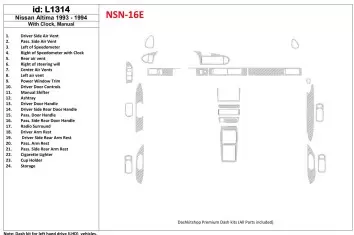 Nissan Altima 1993-1993 Automatic Gearbox, With watches, Without OEM, 23 Parts set Decor de carlinga su interior