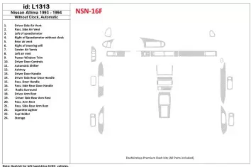 Nissan Altima 1993-1993 Automatic Gearbox, Without watches, Without OEM, 23 Parts set Decor de carlinga su interior