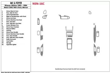 Nissan Altima 1993-1994 Manual Gearbox, With watches, OEM Match, 19 Parts set BD innenausstattung armaturendekor cockpit dekor -
