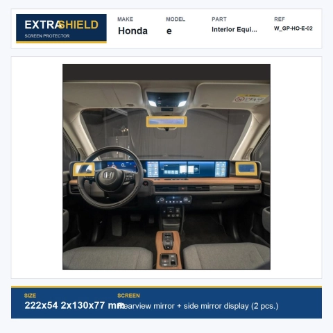 Honda e Interior Equipment ExtraShield Screen Protector