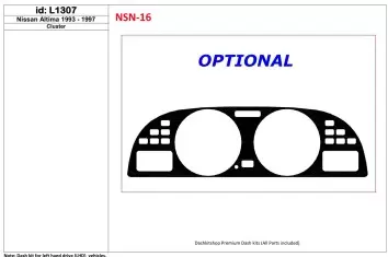 Nissan Altima 1993-1997 Cluster, 1 Parts set Interior BD Dash Trim Kit