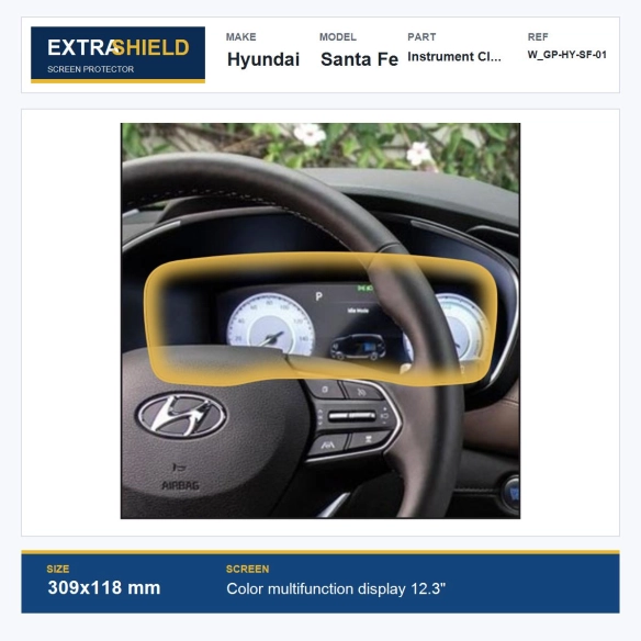 Hyundai Santa Fe Instrument Cluster ExtraShield Screen Protector