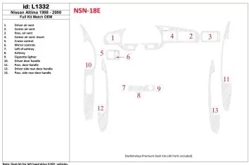 Nissan Altima 1998-2001 Full Set, OEM Compliance, 13 Parts set Decor de carlinga su interior
