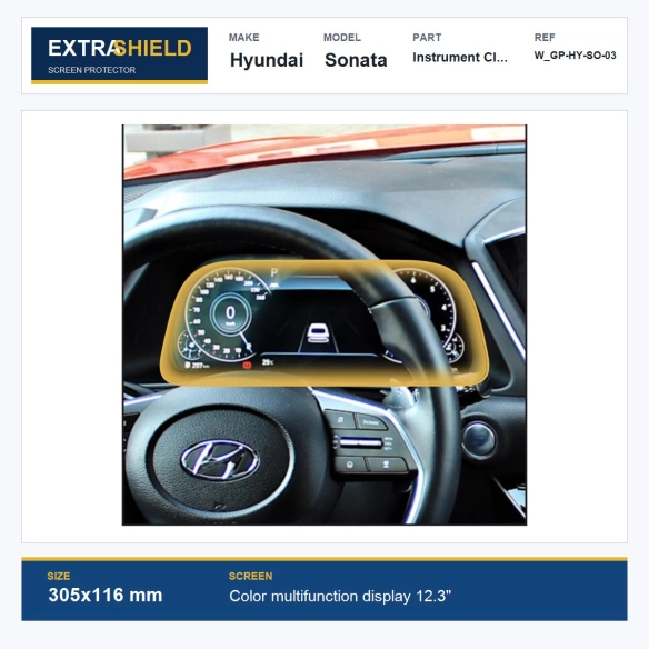Hyundai Sonata Instrument Cluster ExtraShield Screen Protector
