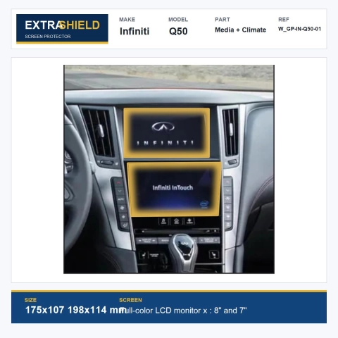 Infiniti Q50 Media + Climate ExtraShield Screen Protector