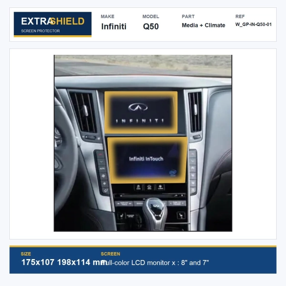 Infiniti Q50 Media + Climate ExtraShield Screen Protector