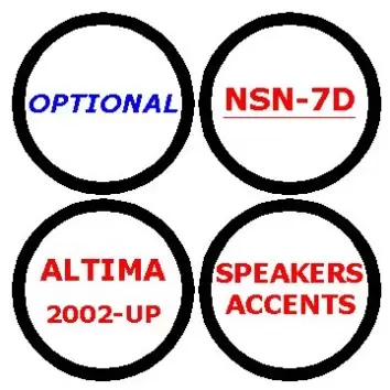 Nissan Altima 2002-2002 Optional Speakers Accents 4 Parts set Decor de carlinga su interior