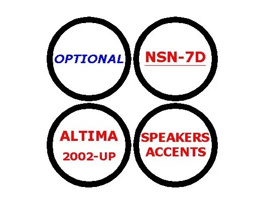 Nissan Altima 2002-2002 Optional Speakers Accents 4 Parts set Cruscotto BD Rivestimenti interni