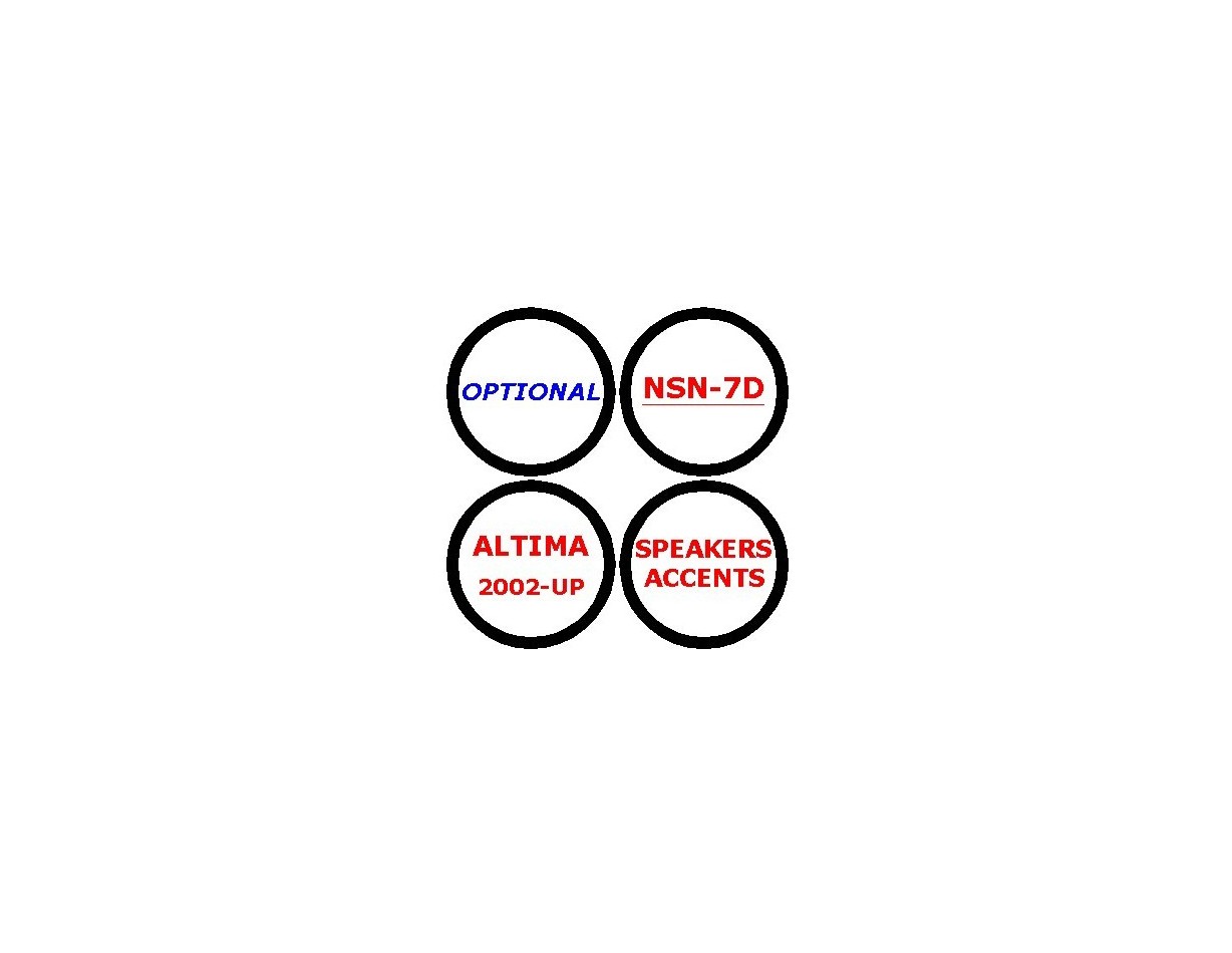 Nissan Altima 2002-2002 Optional Speakers Accents 4 Parts set Cruscotto BD Rivestimenti interni