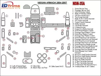 Nissan Armada 2004-2007 Full Set Decor de carlinga su interior