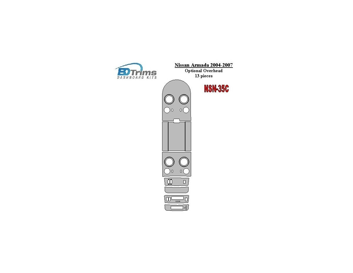 Nissan Armada 2004-2007 Optional Overhead Interior BD Dash Trim Kit