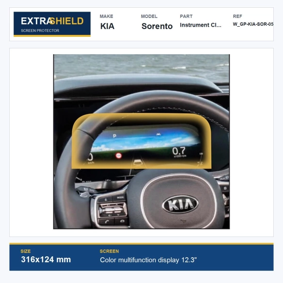 KIA Sorento Instrument Cluster ExtraShield Screen Protector