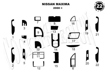 Nissan Navara D40 01.2010 Habillage Décoration de Tableau de Bord 16-Pièce