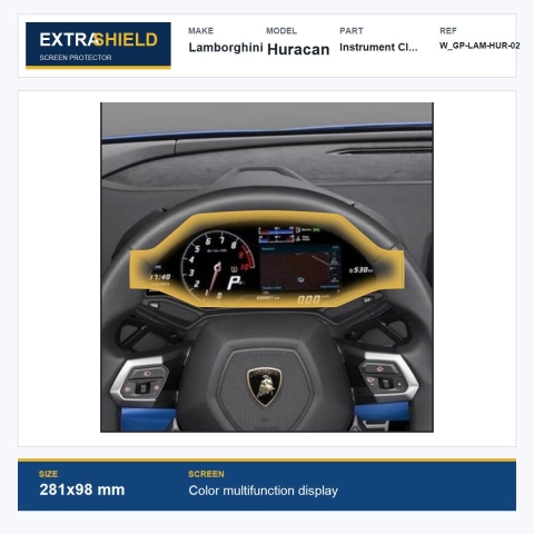 Lamborghini Huracan Instrument Cluster ExtraShield Screen Protector