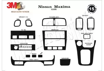 Nissan Maxima 02.95 - 01.00 3D Inleg dashboard Interieurset aansluitend en pasgemaakt op he 15 -Teile