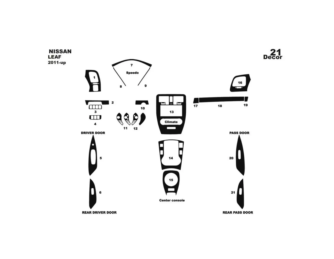 Nissan Maxima 02.95-01.00 3M 3D Interior Dashboard Trim Kit Dash Trim Dekor 15-Parts