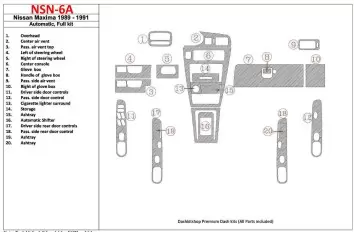 Nissan Maxima 1989-1991 Full Set, Automatic Gearbox, 20 Parts set Decor de carlinga su interior
