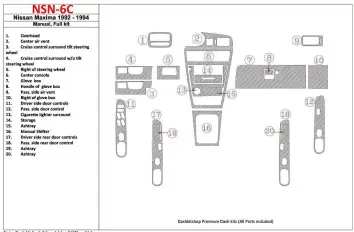 Nissan Maxima 1989-1991 Full Set, Manual Gearbox, 20 Parts set BD Interieur Dashboard Bekleding Volhouder