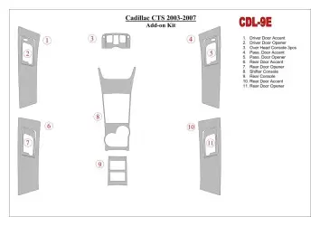 Cadillac CTS 2003-2007 additional kit BD Kit la décoration du tableau de bord - 1 - habillage decor de tableau de bord