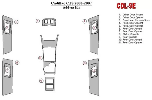 Cadillac CTS 2003-2007 additional kit BD Interieur Dashboard Bekleding Volhouder Cadillac CTS 2003-2007 additional kit BD Interieur Dashboard Bekleding Volhouder