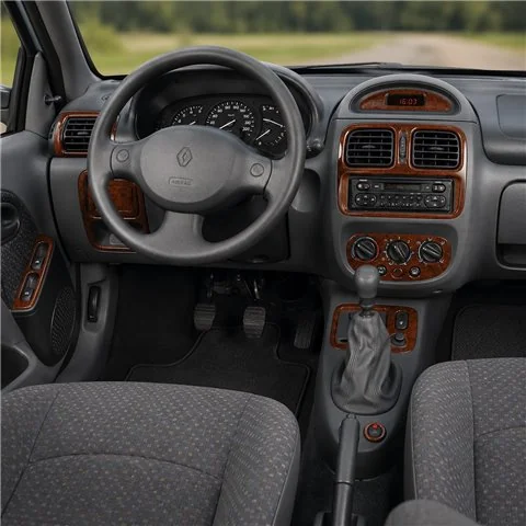 Renault Clio 1998-2001 3D dashboard trim kit, 18 parts