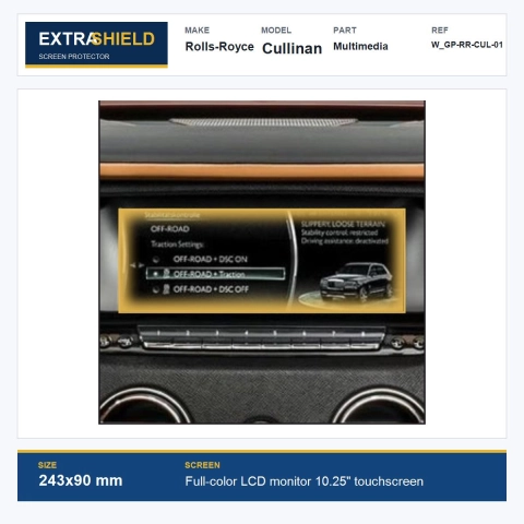 Rolls-Royce Cullinan Multimedia ExtraShield Screen Protector
