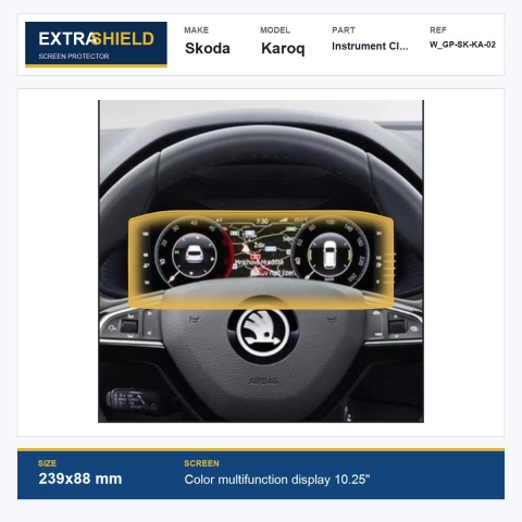 Skoda Karoq Instrument Cluster ExtraShield Screen Protector