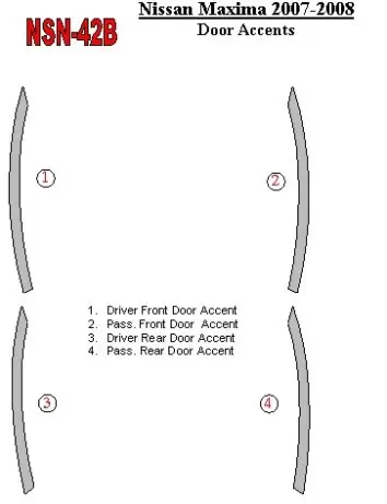 Nissan Maxima 2007-2008 Des portes Accent BD Kit la décoration du tableau de bord - 2 - habillage decor de tableau de bord