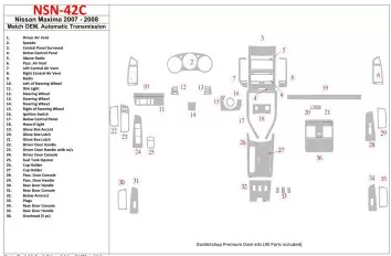 Nissan Maxima 2007-2008 OEM Compliance, Automatic Gear Interior BD Dash Trim Kit