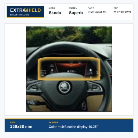 Skoda Superb Instrument Cluster ExtraShield Screen Protector