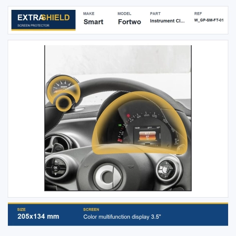 Smart Fortwo Instrument Cluster ExtraShield Screen Protector