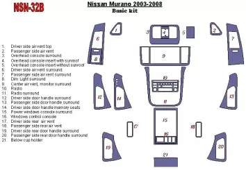 Nissan Murano 2003-2008 Basic Set Decor de carlinga su interior