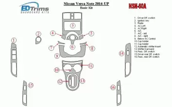 Nissan Note 2014-UP Basic Set Interior BD Dash Trim Kit