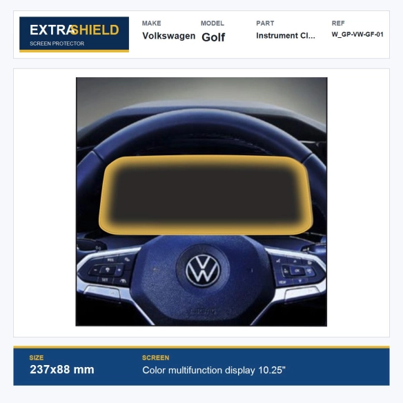 Volkswagen Golf Instrument Cluster ExtraShield Screen Protector