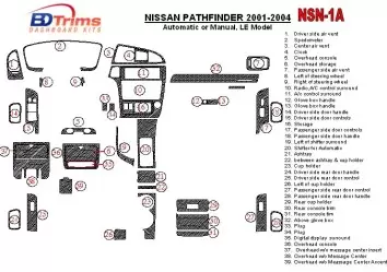 Nissan Pathfinder 2001-2004 LE Model Interior BD Dash Trim Kit