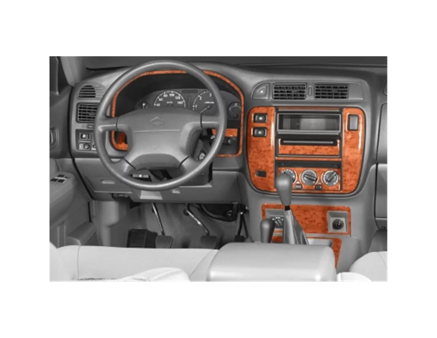 Nissan Patrol 02.00-06.04 3D Decor de carlinga su interior del coche 8-Partes