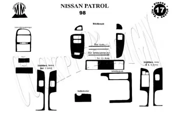 Nissan Patrol 03.1998 Kit Rivestimento Cruscotto all'interno del veicolo Cruscotti personalizzati 17-Decori